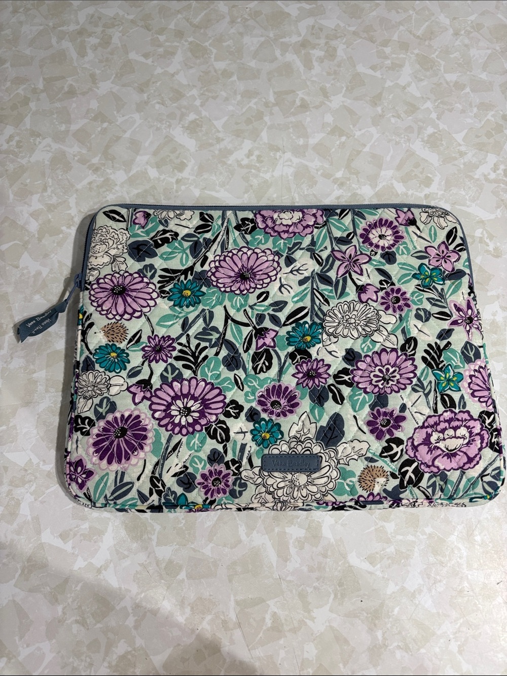 Vera Bradley Floral Tablet Sleeve - Purple & Teal (Penelope Garden Pattern)